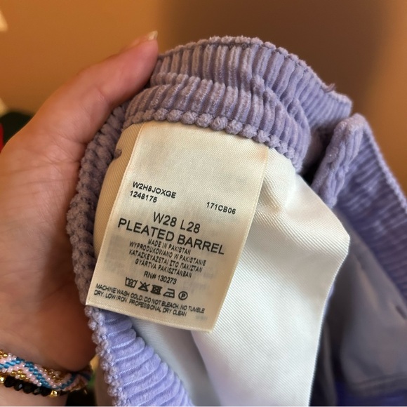 Wrangler Pleated Barrel Cord High Rise Jeans Pastel Purple Women’s Size 28 - Picture 9 of 9